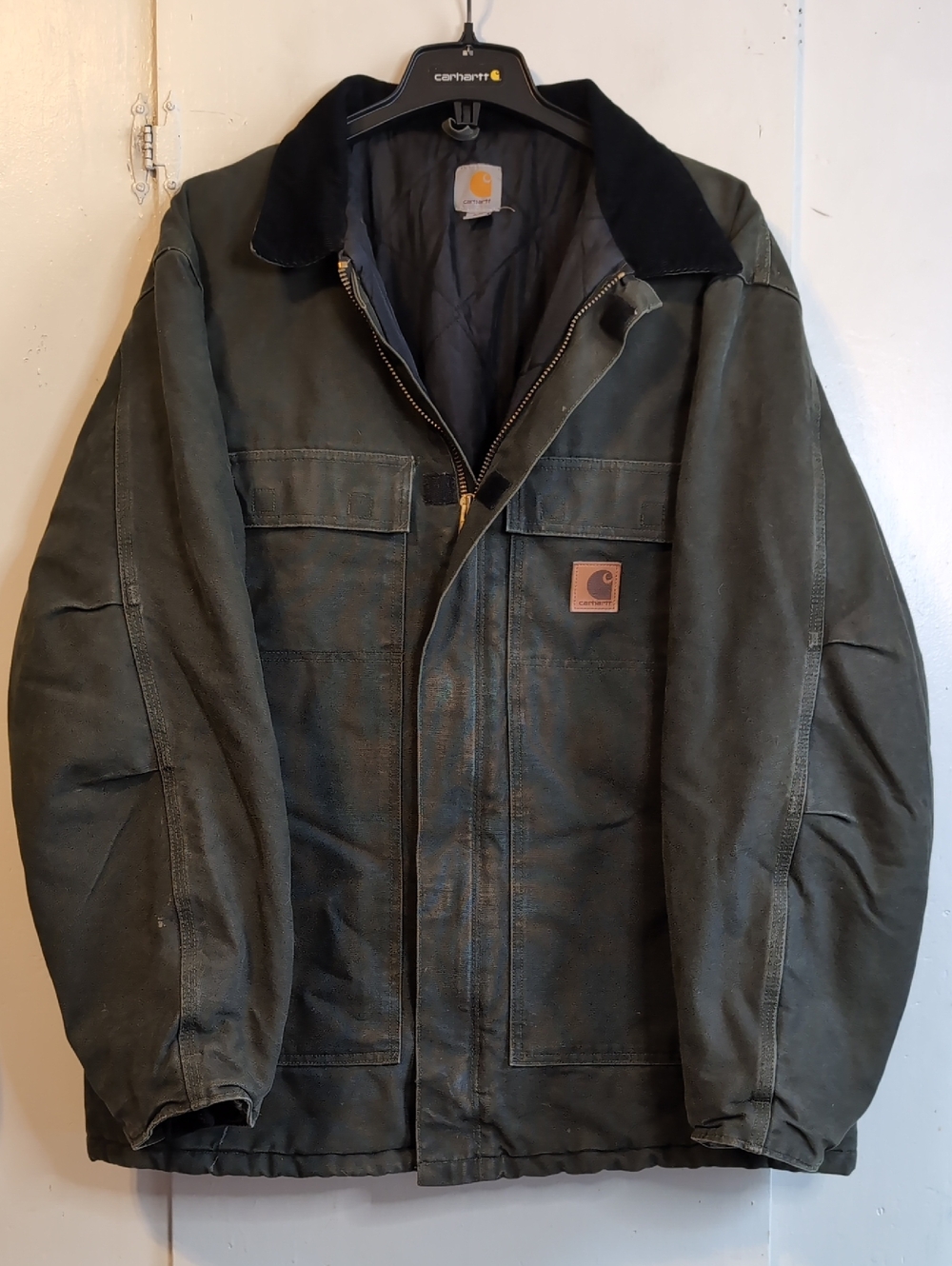 Carhartt C26 Moss Collared Quilt Lined Chore Coat mens XXLT